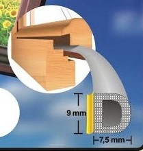 Uszczelka do okien D 100 metrów BRĄZ MOCNA!!! Marka P gum-sill