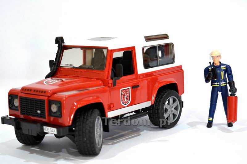 BRUDER 02596 Straż pożarna Land Rover Defender Dźwięk Strażak с akcesoriami Skala 1 : 16 foto 8