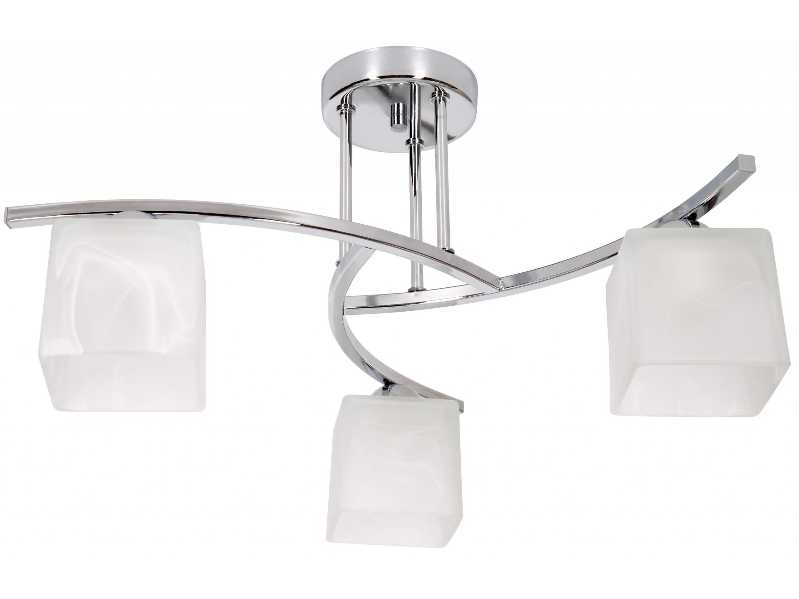 

Lampa Sufit Wisząca Plafon Żyrandol Szklana Chrom