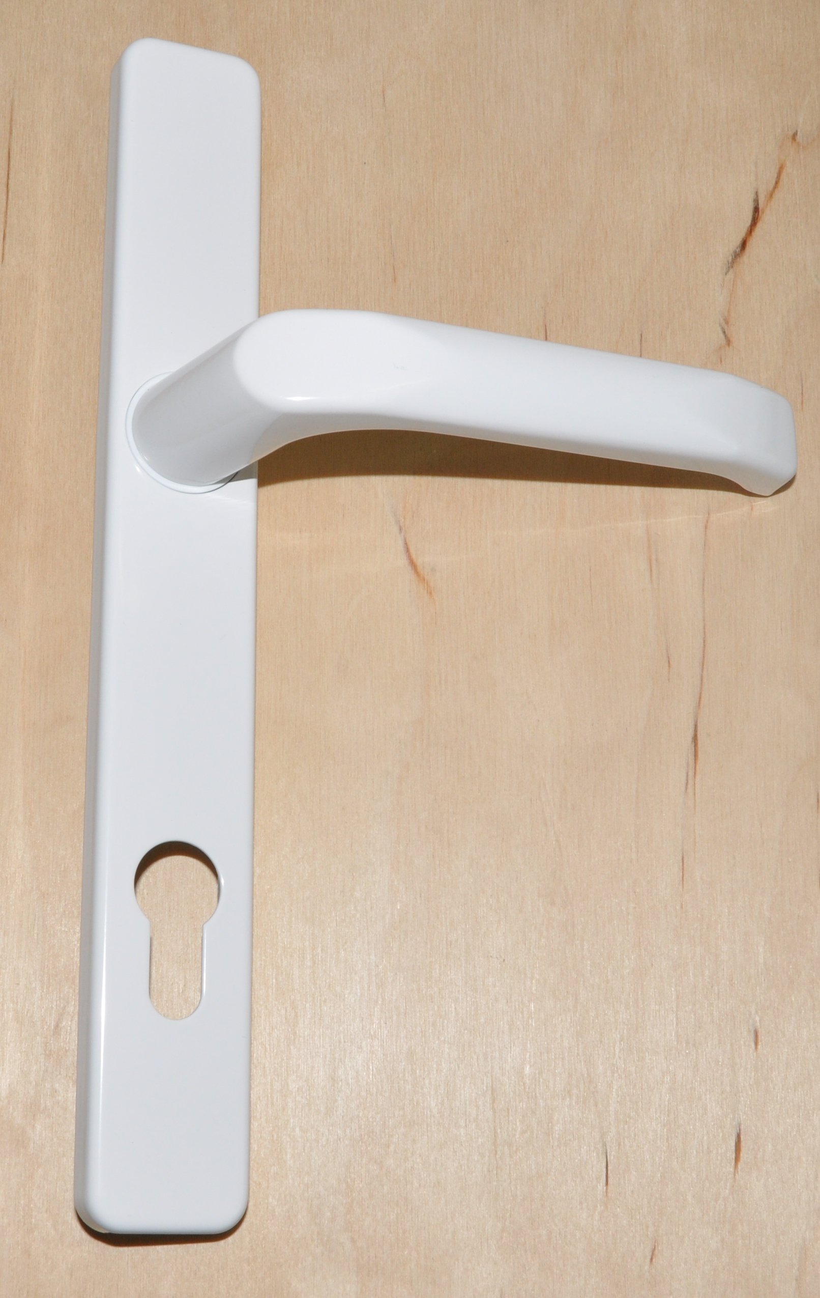 KLAMKA KLAMKI DO DRZWI PCV ALUMINIUM 85 / 32 NA WKŁADKĘ BIAŁA 9016 Kolor biały