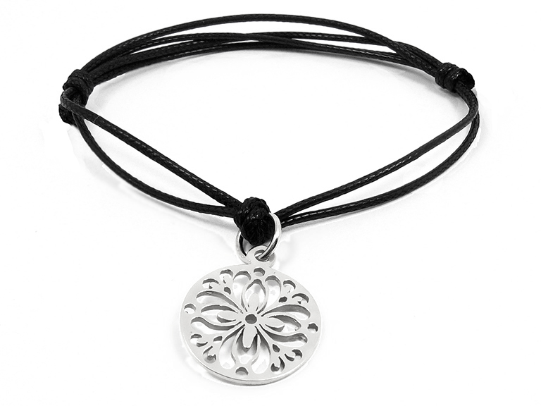 

Bransoletka sznurkowa Rozeta srebro 925 Charms