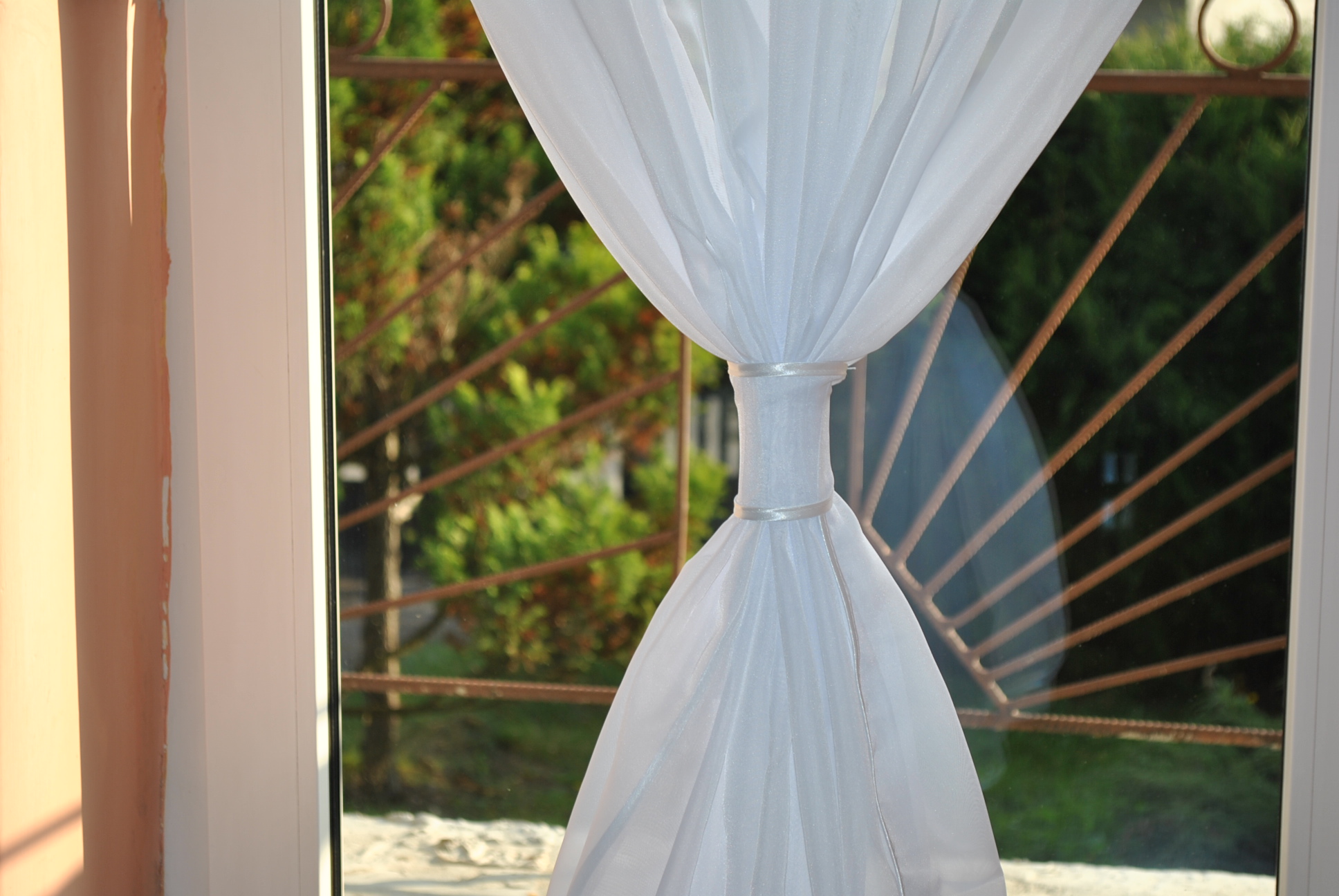 DRZWI BALKONOWE gotowa firanka 200/250 GŁADKI WOAL Wzór gładki