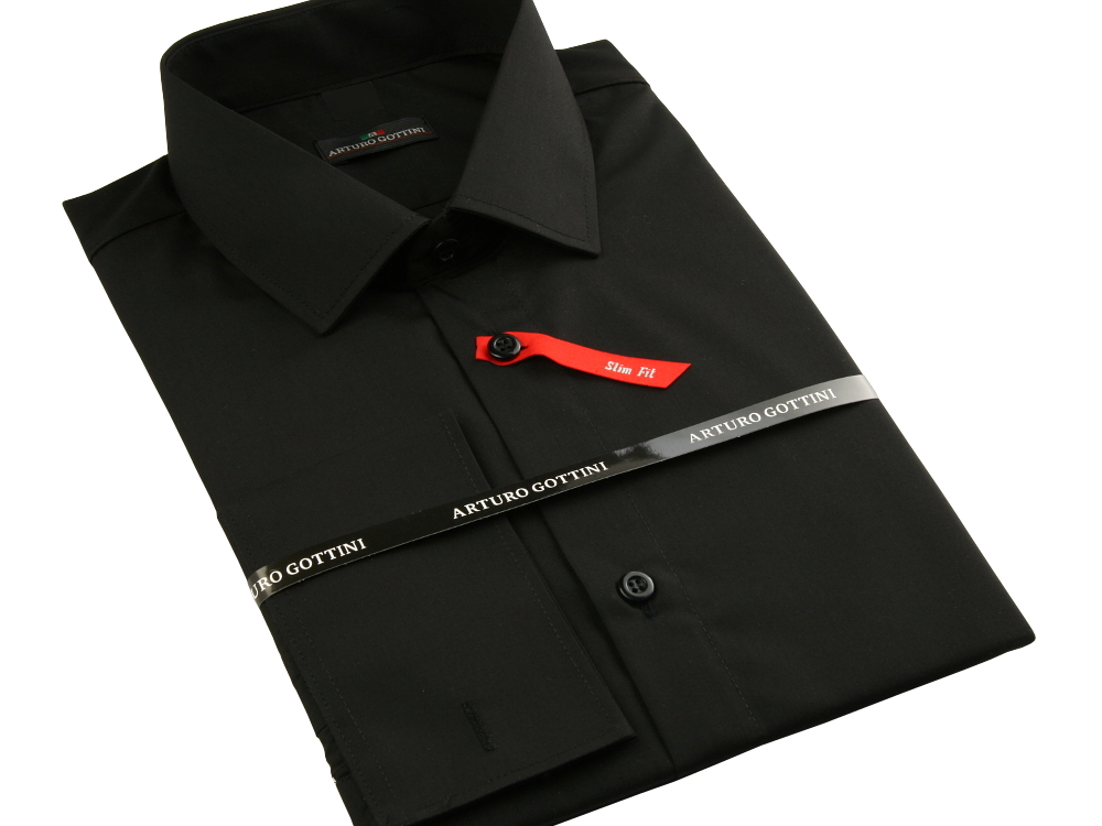 KOSZULA CZARNA SPINKA/GUZIK 43/44 188/194 SLIM Rozmiar kołnierzyka 44