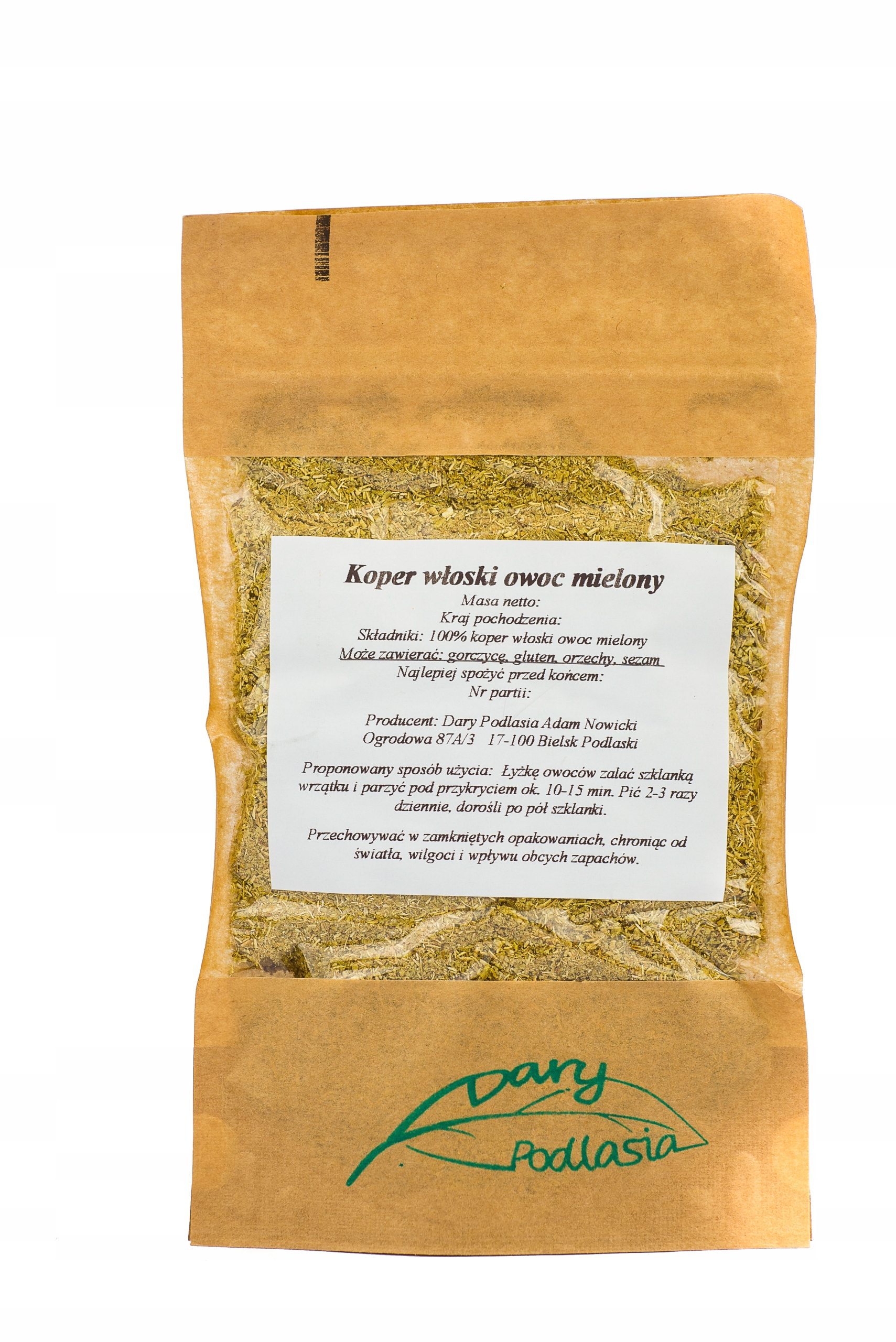 

Koper włoski owoc mielony 50g Dary Podlasia