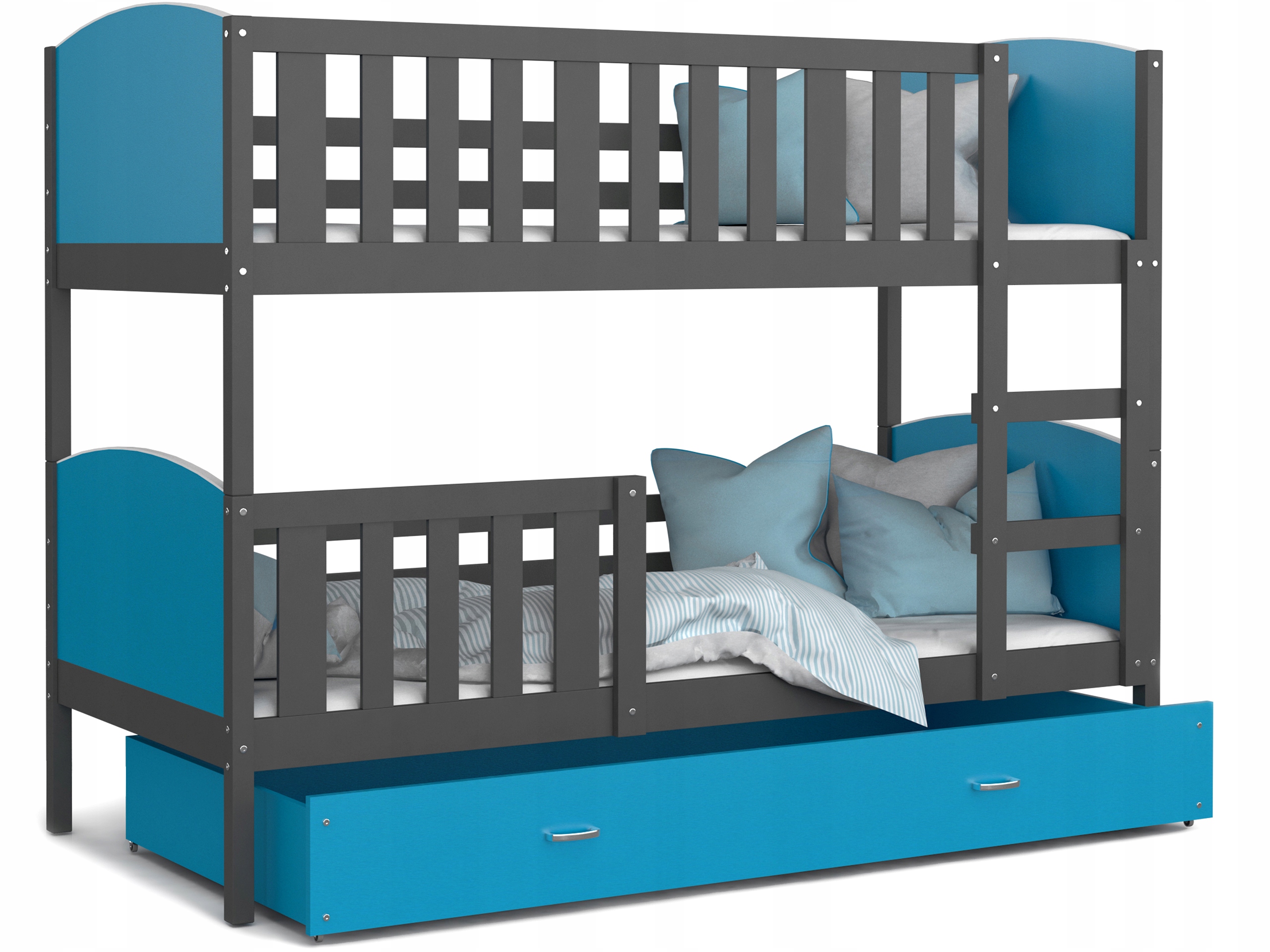 Двухъярусная кровать синяя