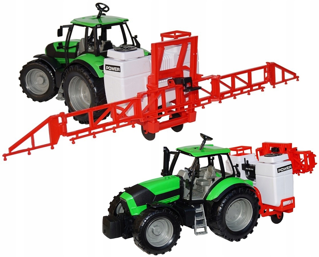 NOWY MODEL _ 53cm TRAKTOR + PRZYCZEPA OPRYSKIWACZ Bohater inny