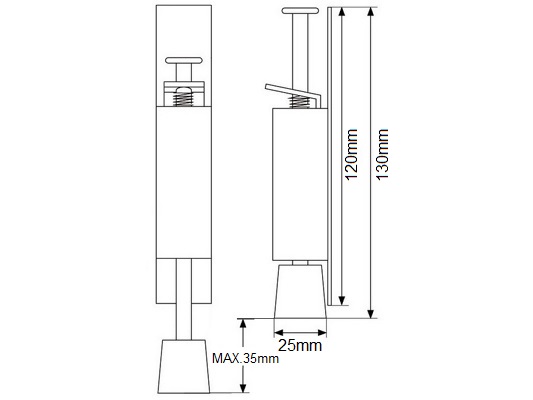 STOPER BLOKADA DO DRZWI STOPKA PRZYTRZYMYWACZ 130 EAN (GTIN) 5907586949776