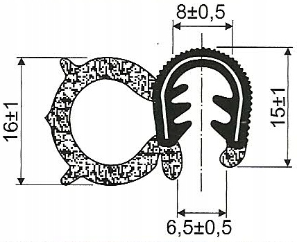 USZCZELKA GUMOWA ZBROJONA UNIWERSALNA DRZWI T-29 Producent części Inny