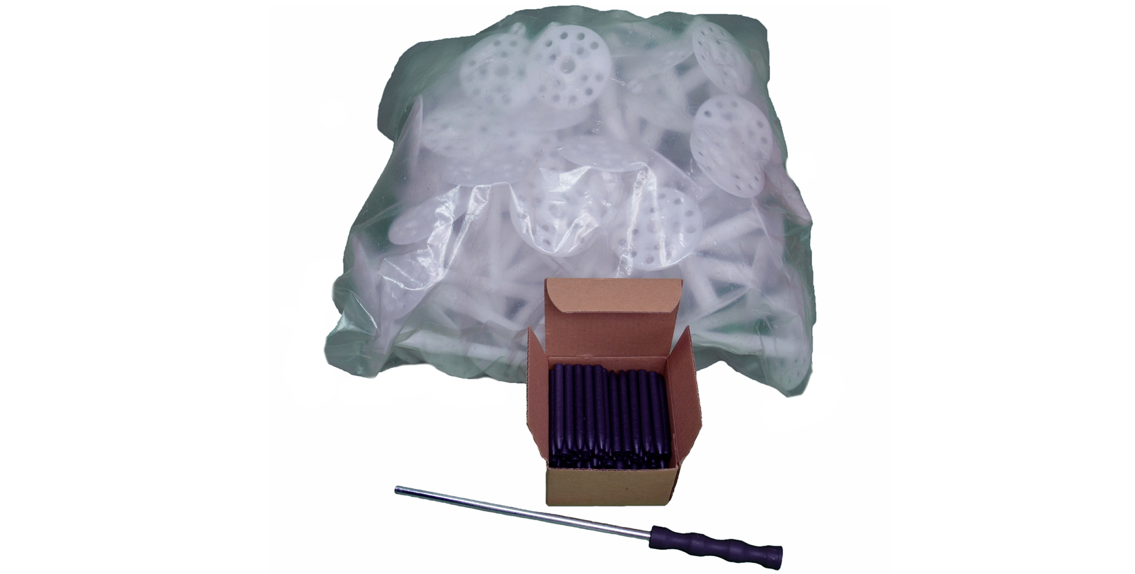 KOŁKI izolacji ŁĄCZNIK +METALOWY trzpień PLASTILL 18cm Długość 180 mm