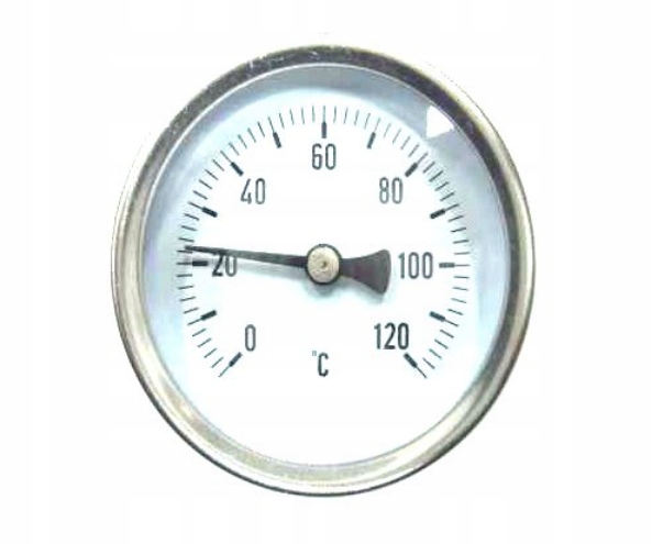 

Termometr tarczowy 120 C 63mm 1/2" m122 tylny