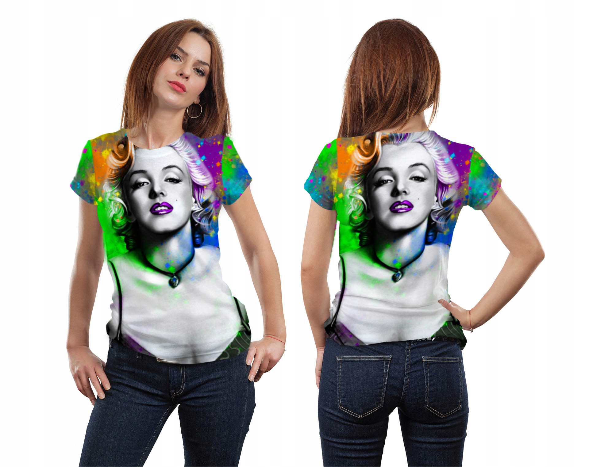 TRIČKO 3D FULLPRINT T-shirt MARILYN M FAREBNÉ