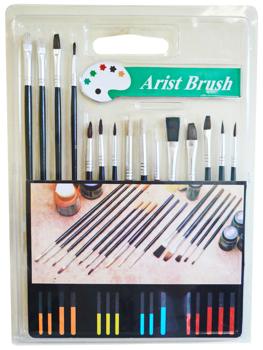 ZESTAW MALARSKI FARBY 12szt + PĘDZLE 15szt +PALETA Marka inna