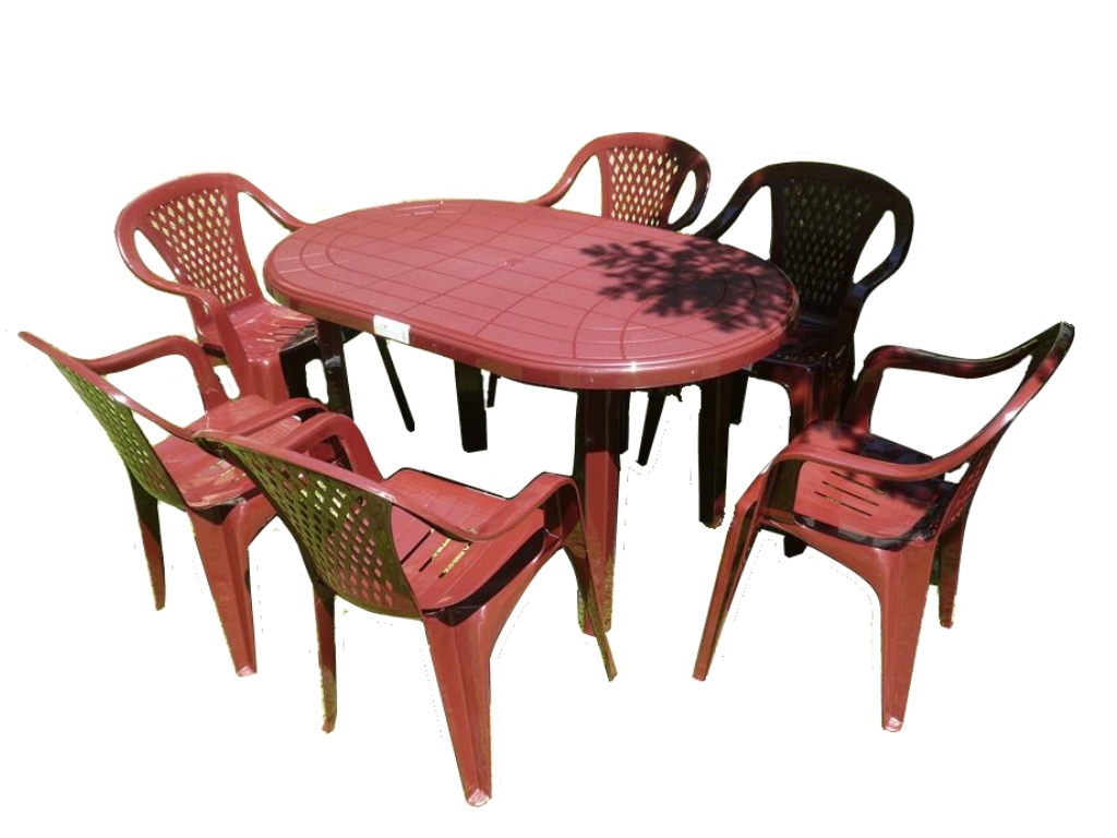 Набор пластиковой мебели. Комплект пластиковой мебели (стол Суматра "Sumatra" 1400х800 + 6 кресел "Ибица"). Комплект садовой мебели Bordo. Садовая мебель пластиковая.