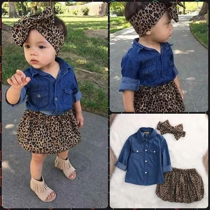 Koszula jeans panterka spódniczka opaska 80 86 92 Marka Inna marka