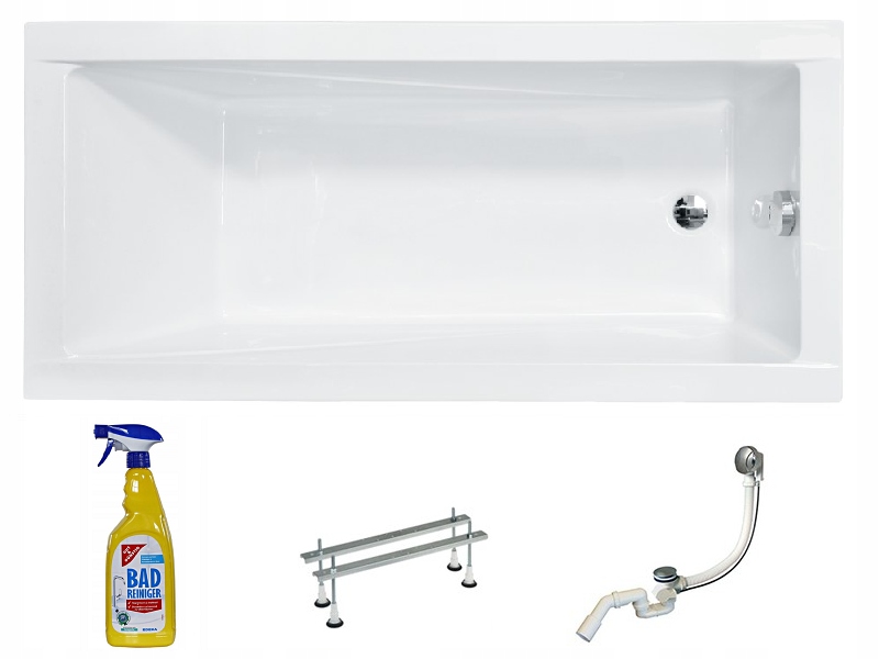 Wanna Akrylowa Besco Modern 130x70+SYFON+NOGI