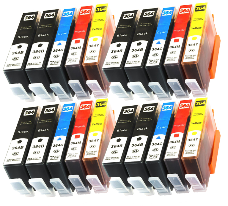 20 x Náplně Do Tiskárny Hp Deskjet 3520 3070A 364XL