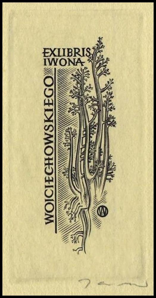 Jakubowski 1958 Exlibris C2 Drzewo 89