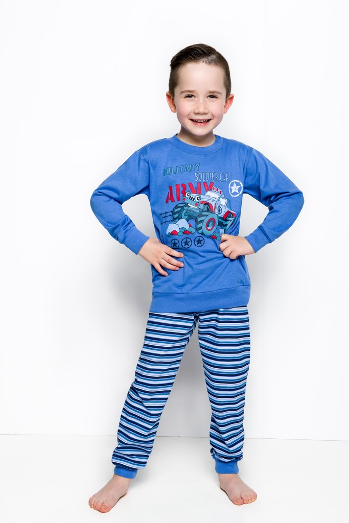 PIŻAMA BAWEŁNA PIŁKA NIEBIESKI/MELANŻ 116 SUTEX Rozmiar 116