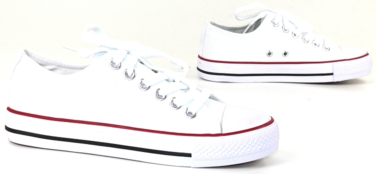 Trampki BIAŁE Tenisówki wygodne MODNE Buty SLIM Długość wkładki 24 cm