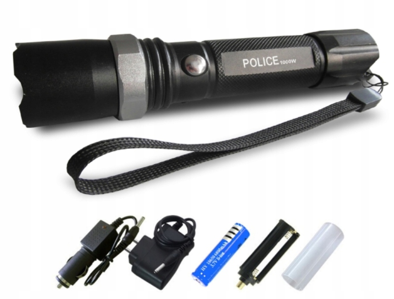 

#66 Latarka Policyjna 1000W Led Cree XM-L T6 Zoom