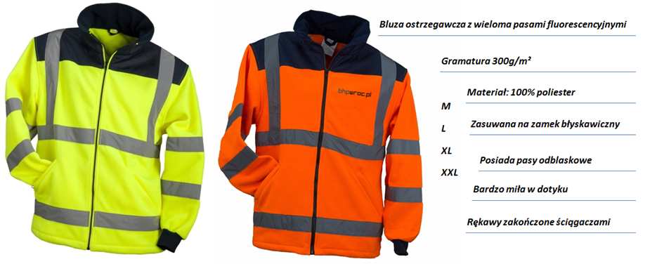 POLAR BLUZA KURTKA ODBLASKOWA OSTRZEGAWCZA Rozmiar uniwersalny