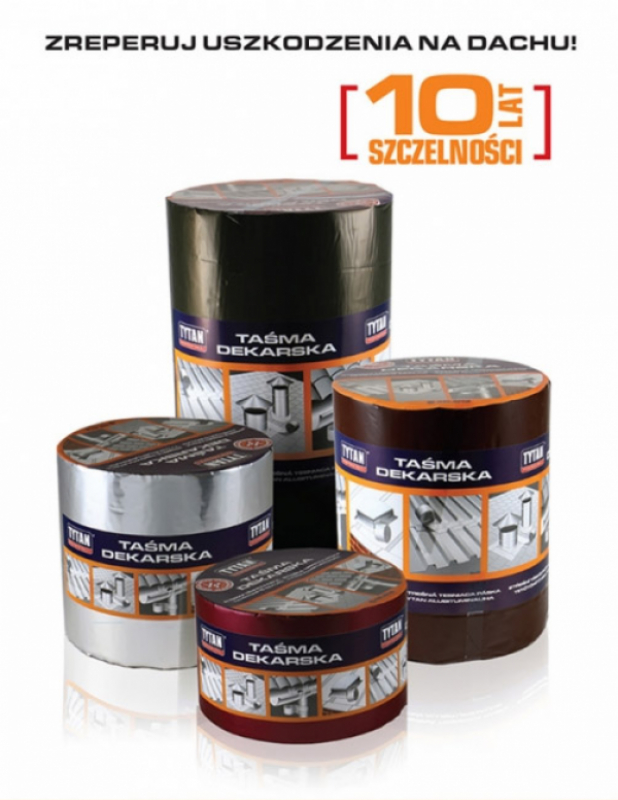 TAŚMA DEKARSKA TYTAN 15CMX10M ANTRACYT ANTRACYTOWA Typ akcesoriów taśma