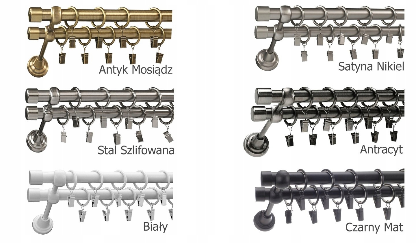 KARNISZE SIMPLE KARNISZ METAL PODWÓJNY 19+19 / 360 Kod producenta 2SIM360