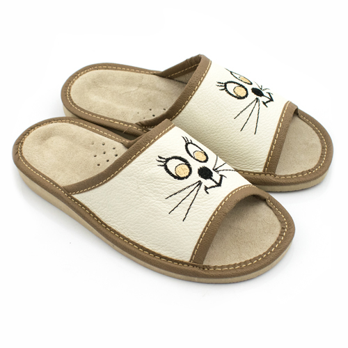 KAPCIE DZIECIĘCE KOT KLAPKI PANTOFLE SKÓRA JAKOŚĆ! Marka inna