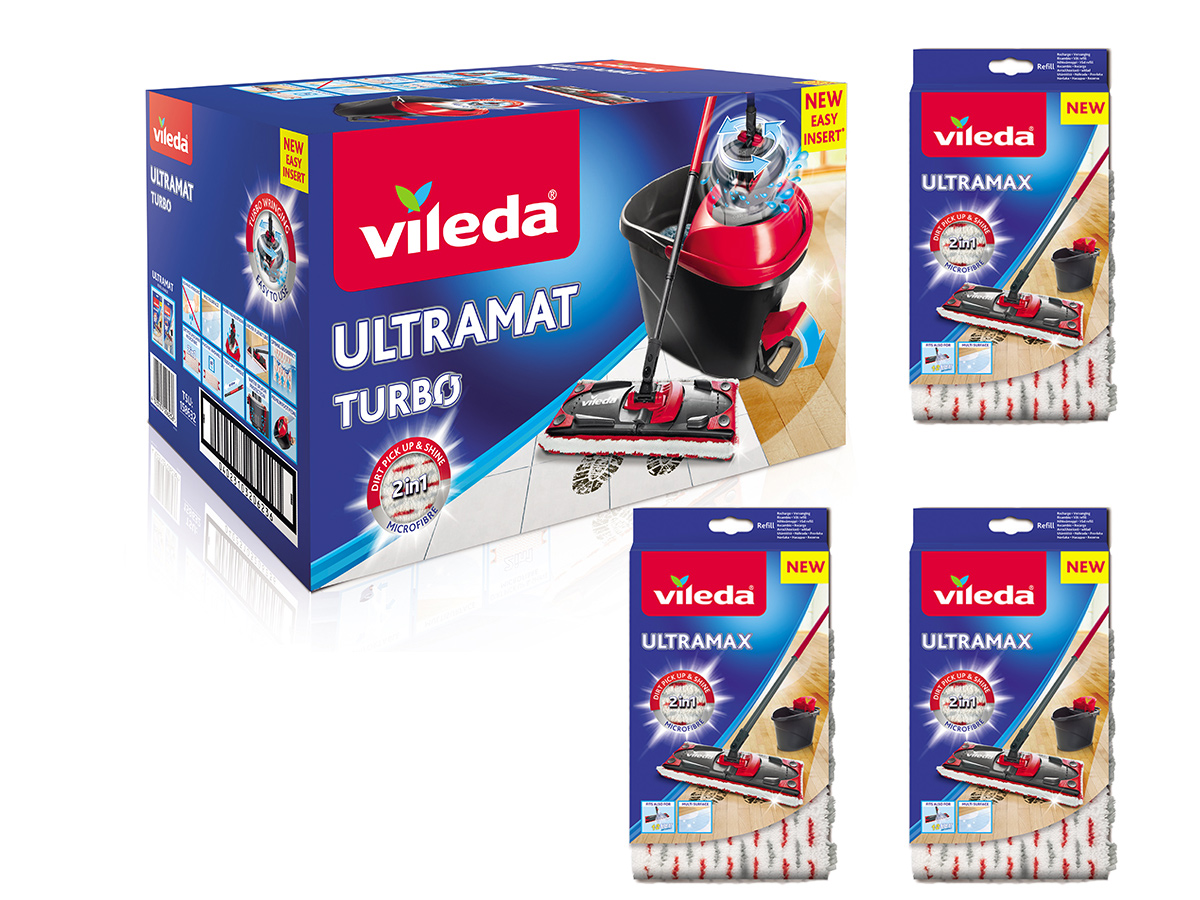 

Vileda Mop Płaski Obrotowy Ultramat Turbo +3xWKŁAD