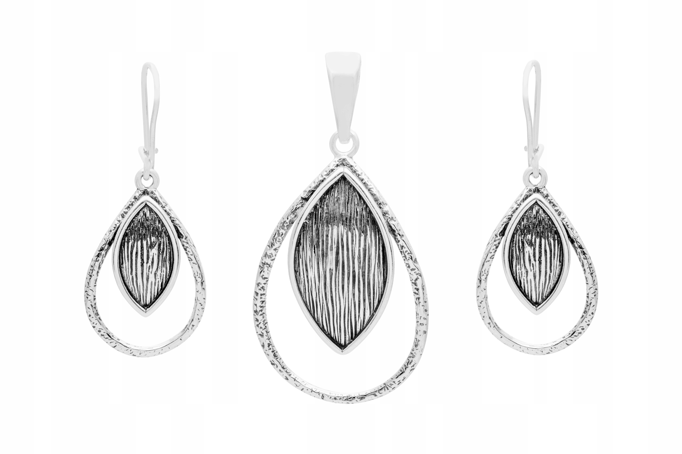 Stříbrný Komplet Náušnice Přívěsek Samotné Stříbro