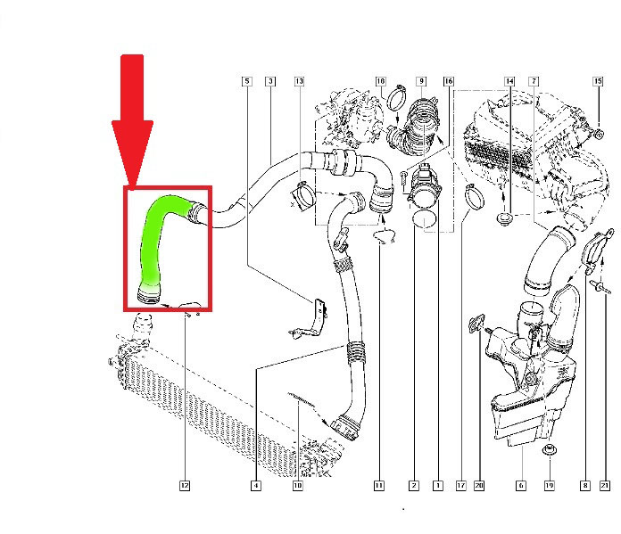 RURA WAZ INTERCOOLERA RENAULT LAGUNA III 1 5 DCI EAN 5907472409629