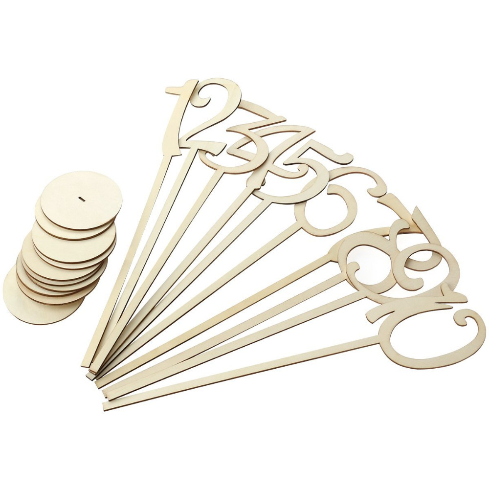 Numerki na stół Weselny ZŁOTE Lakierowane Kolor dominujący złoty