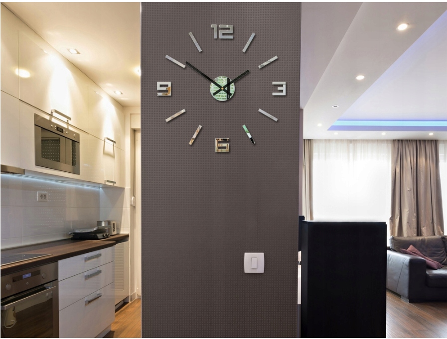 ZEGAR ŚCIENNY NOWOCZESNY NAKLEJANY XL PREZENT Marka ModernClock