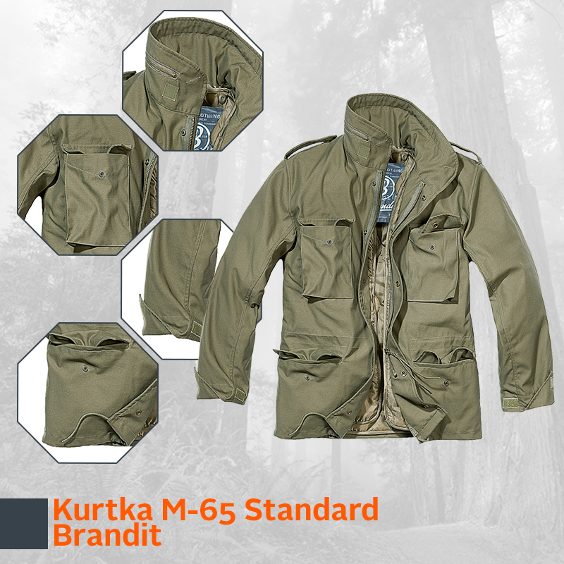 BRANDIT-FASHION Kurtka M65 + Podpinka Standard M Kaptur z kapturem