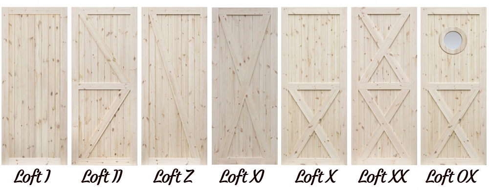 DRZWI DREWNIANE SOSNOWE PEŁNE RADEX LOFT XX 80 Kod producenta Drewniane
