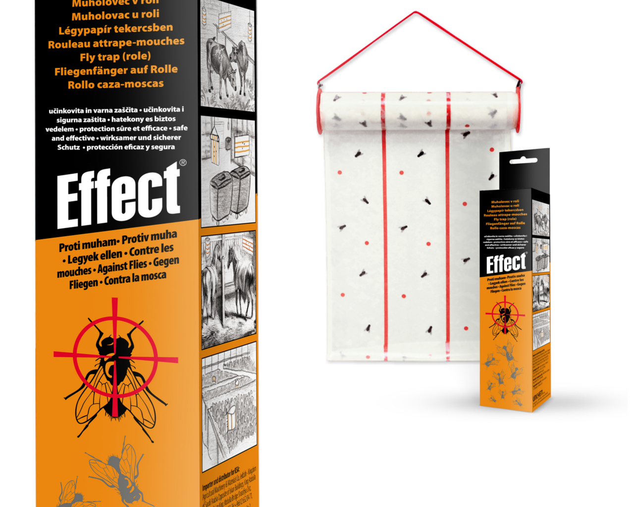 LEP PUŁAPKA NA MUCHY OWADY W ROLCE KLEJ EFFECT 10M Zastosowanie przeciwko muchom
