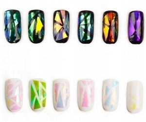 FOLIA DO ZDOBIENIA PAZNOKCI EFEKT SZKŁA KOLORY