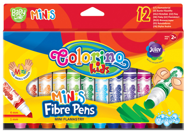 COLORINO BABY MINI Flamastry dla dzieci 12 kolorów 2+ Kod producenta 32117