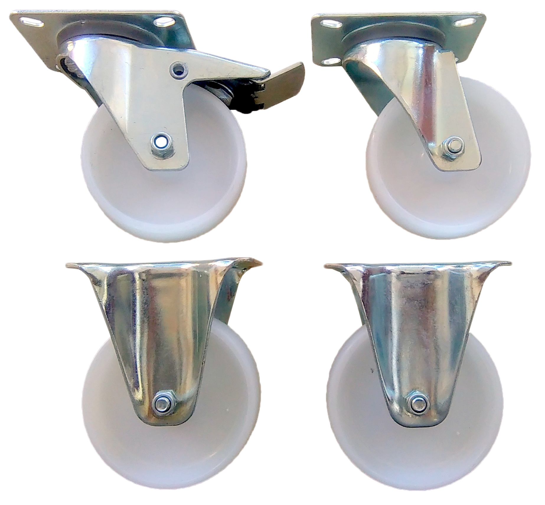 Sada 4 ks kol 100 mm kolečko kolo polyamid pevná a otočná kola