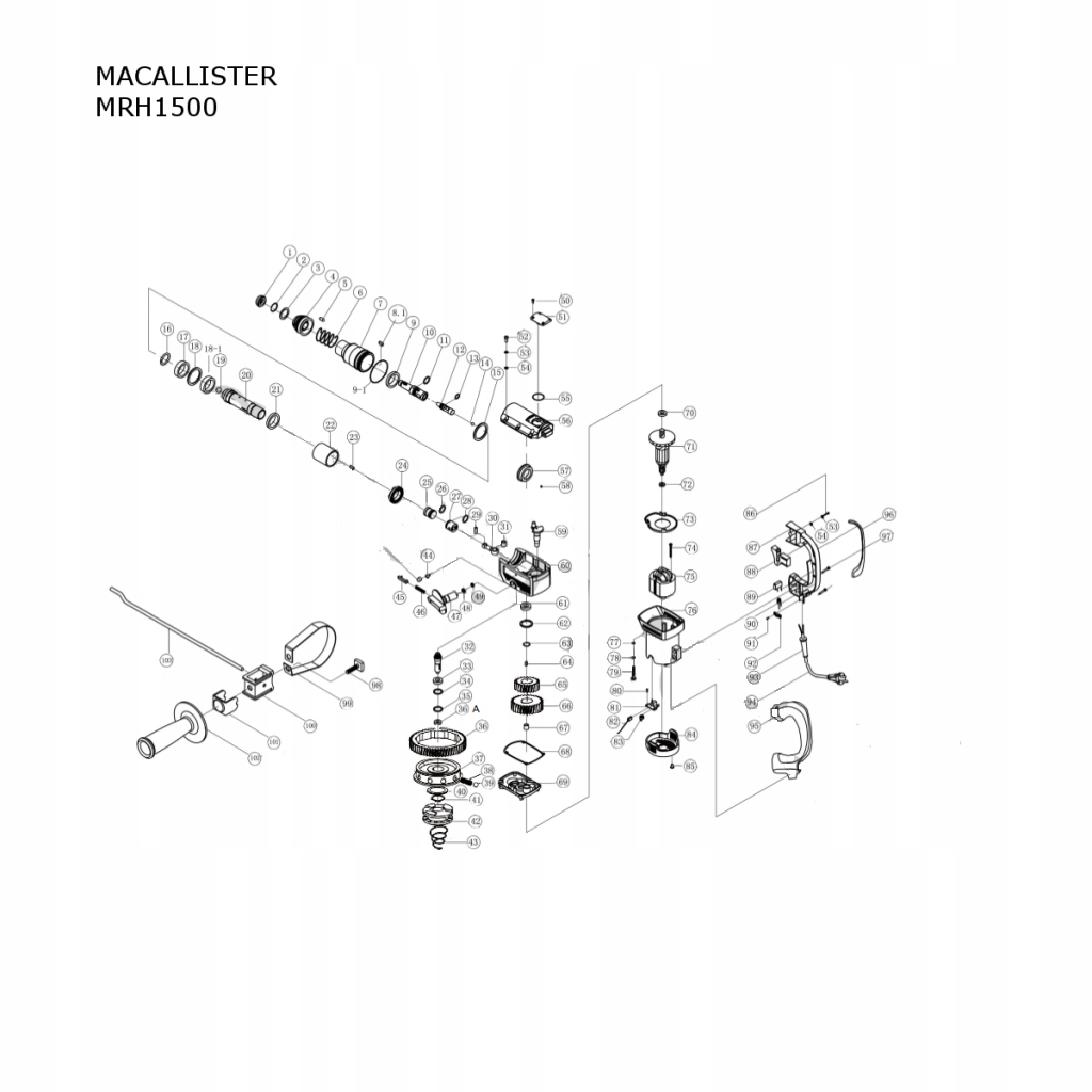 MACALLISTER MRH1500 KOŁO ZĘBATE MŁOTA WIER.-KUJĄCE Rodzaj koło zębate