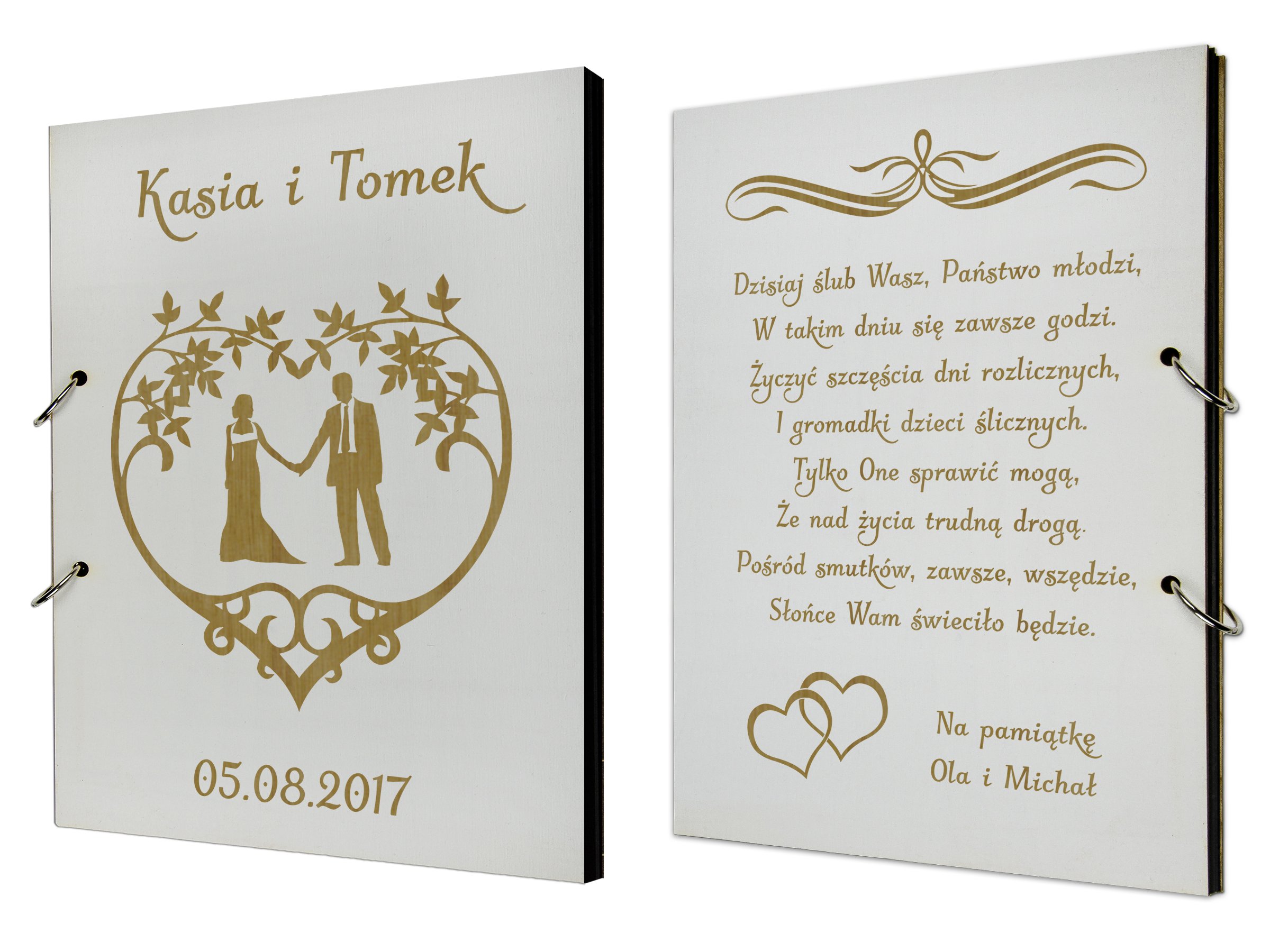 

Drewniany Album Ślubny Grawer Z Dedykacją Prezent