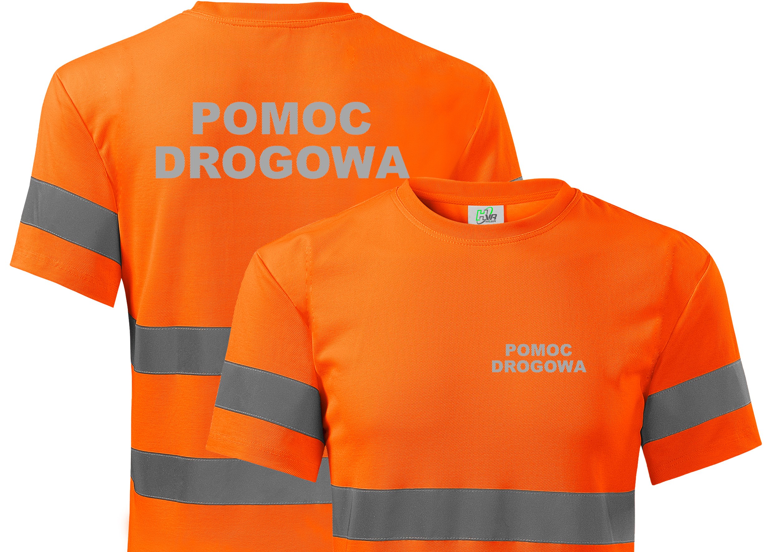 

Bezpieczny T-shirt Odblaskowy Napis Pomoc Drogowa