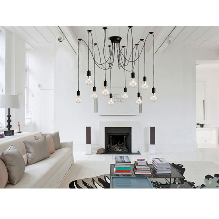 LAMPA LOFT PAJĄK 6 RAMION NORDIC DŁUGA 2 METRY Zasilanie sieciowe