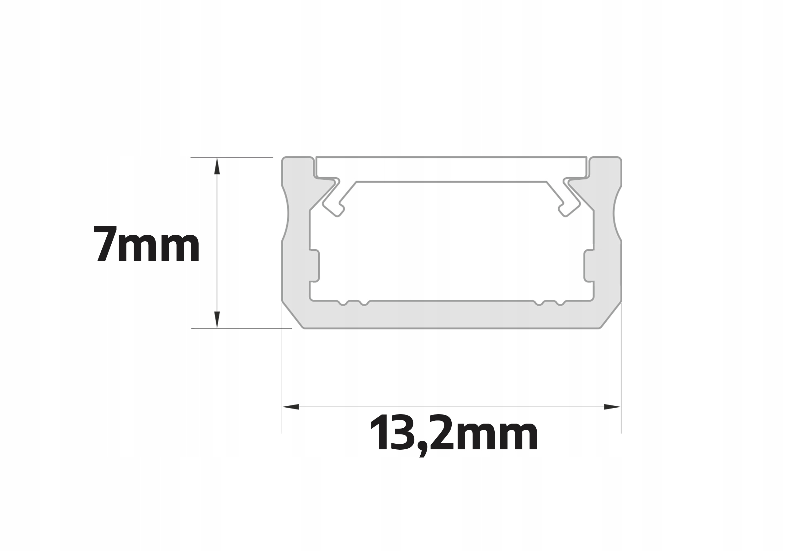 profil LED aluminiowy DO TAŚMY Z KLOSZEM 2m typ X Typ profil do LED