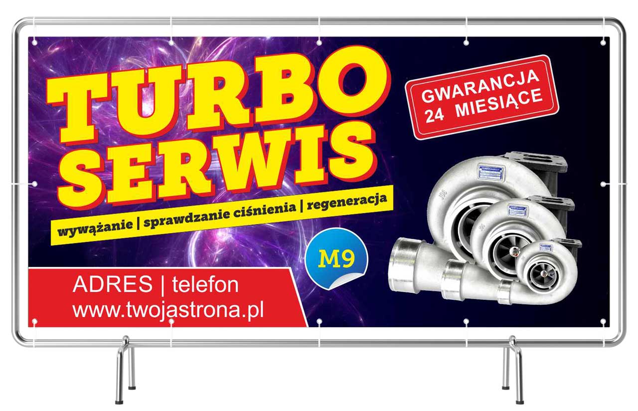 Solidny Baner reklamowy 3x1m Turbo Serwis Reklama