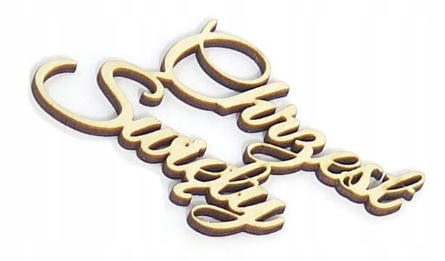 DEKOR OZDOBA NAPIS Chrzest Święty 80x51mm KU3 Marka bez marki