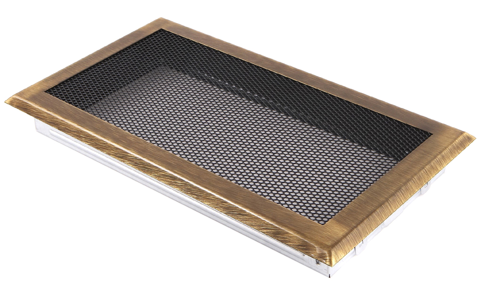 Větrací krbová mřížka 16x32 cm Mosaz Patina