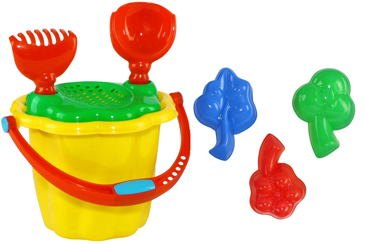 Zestaw WIADERKO 3FOREMKI ŁOPATKA GRABKI SITKO 8461 Marka inna