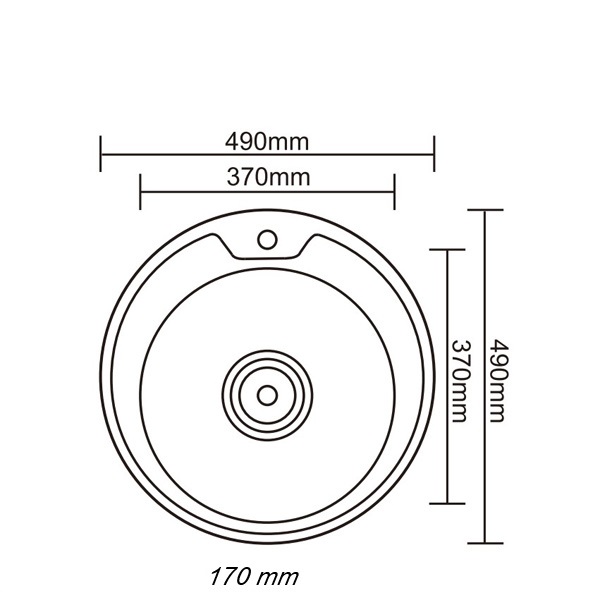 ZLEWOZMYWAK ZLEW STALOWY JEDNOKOMOROWY OKRĄGŁY EAN (GTIN) 5907804814749