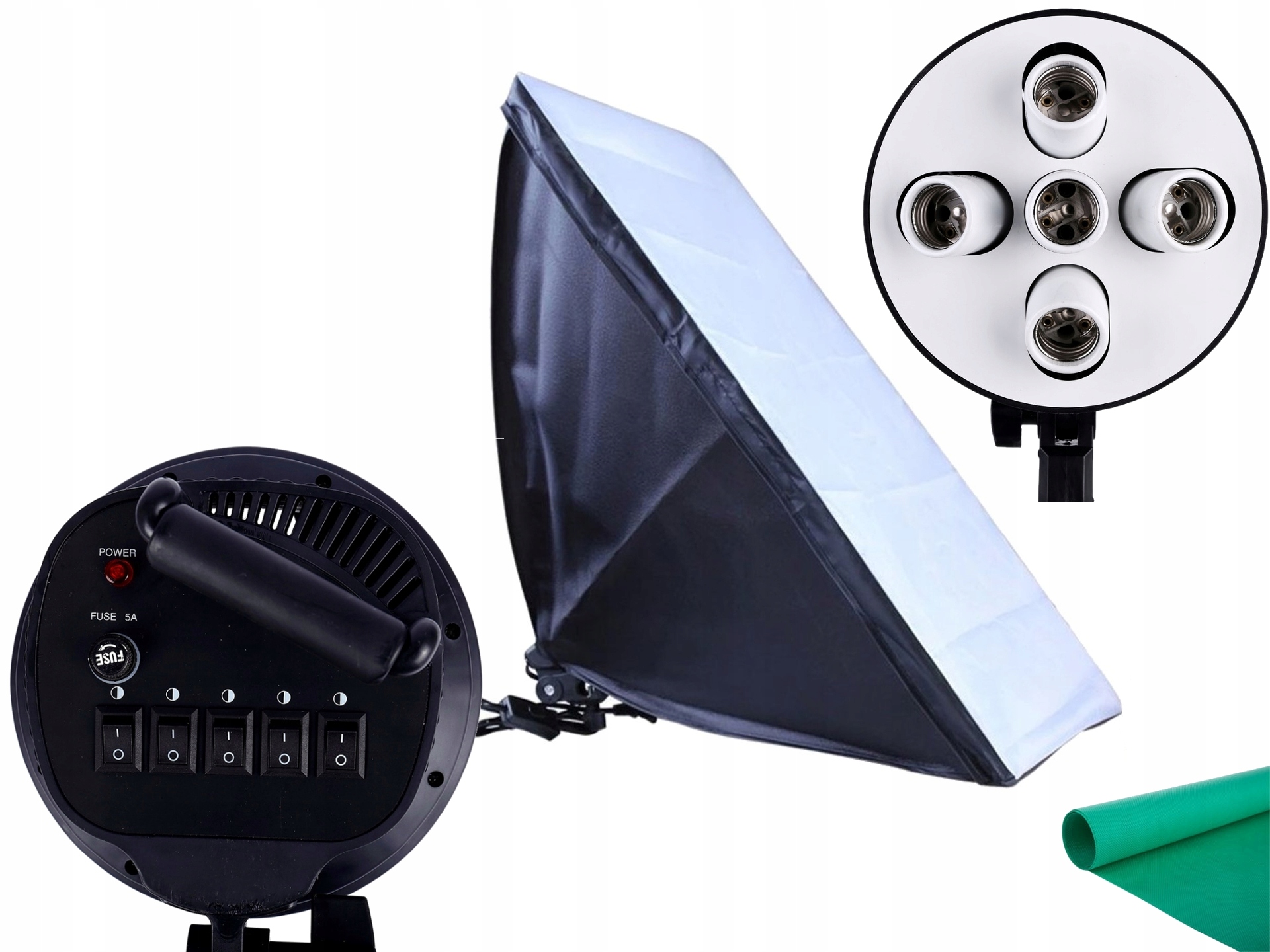 

Softbox 60x90cm z oprawą na 5 lamp E27 do studia